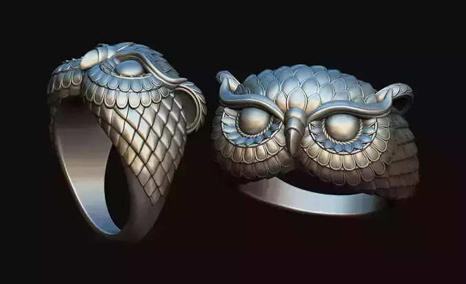 Owl Ring  3D print model