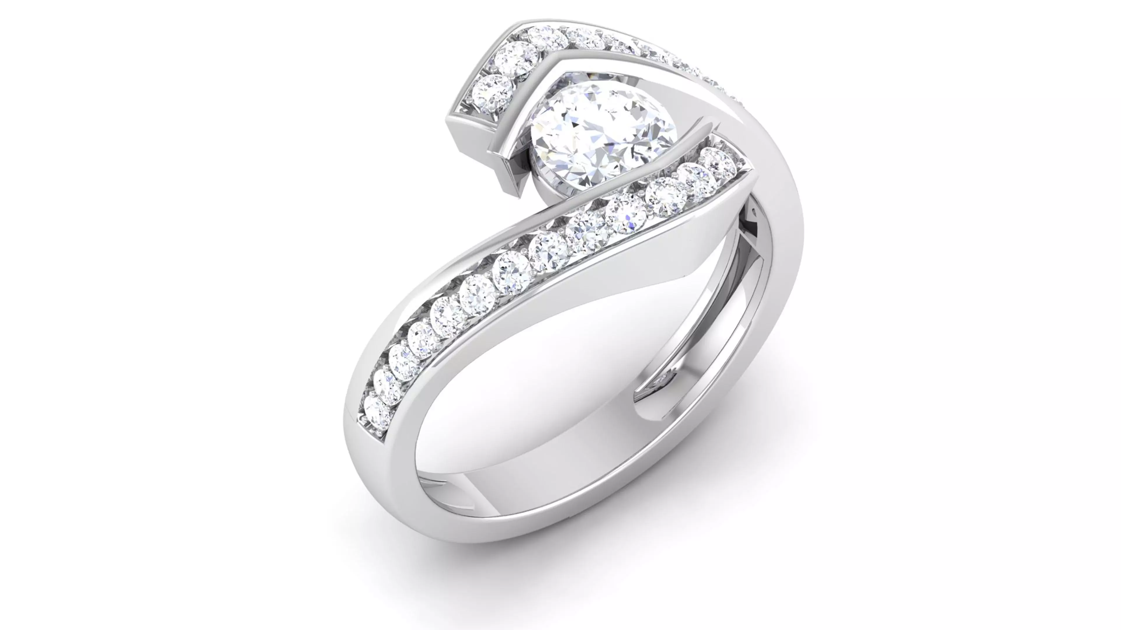 Solitaire ring 3dm stl render detail 3D print model 3D print model_0