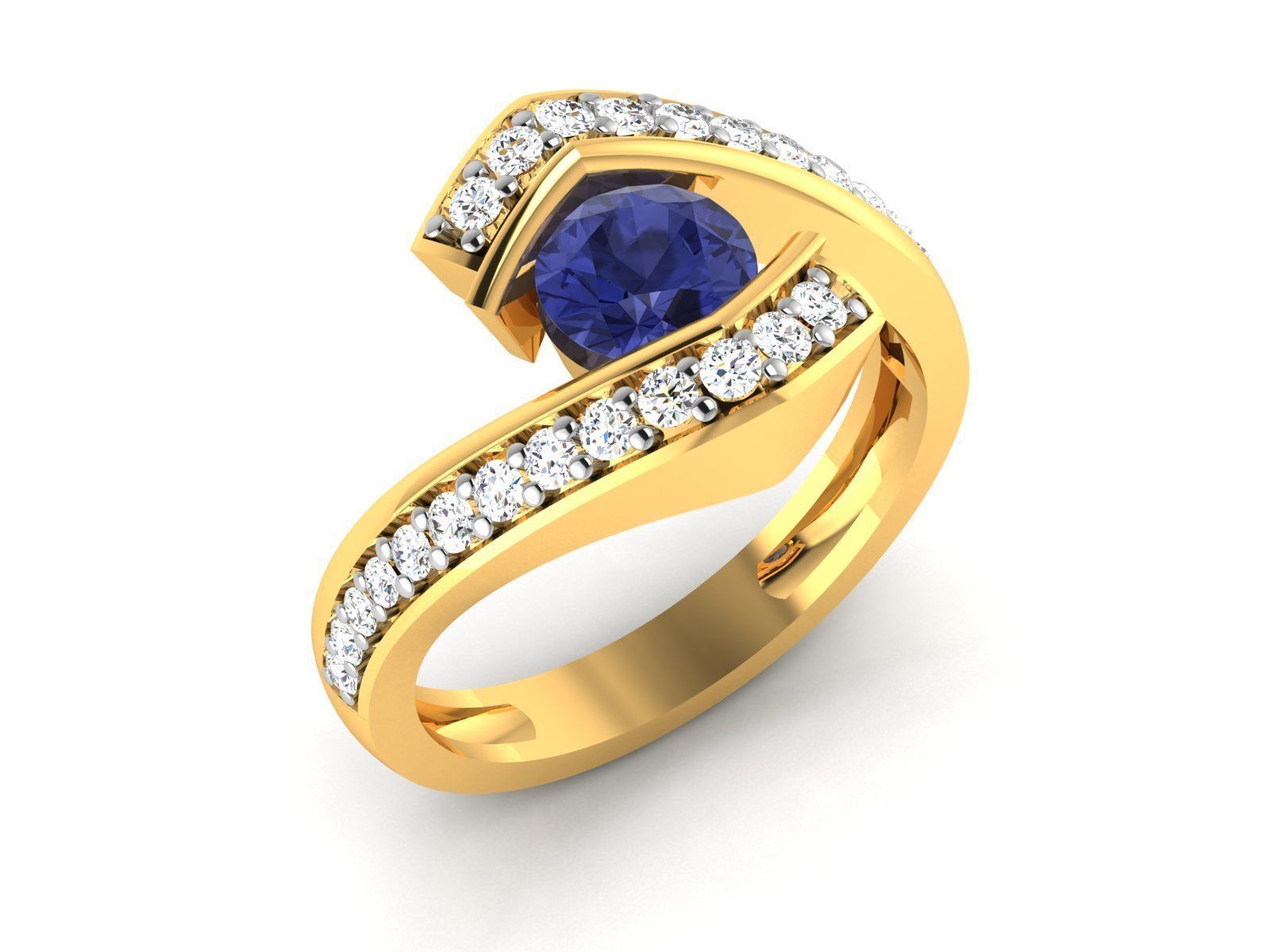 Solitaire ring 3dm stl render detail 3D print model 3D print model_1