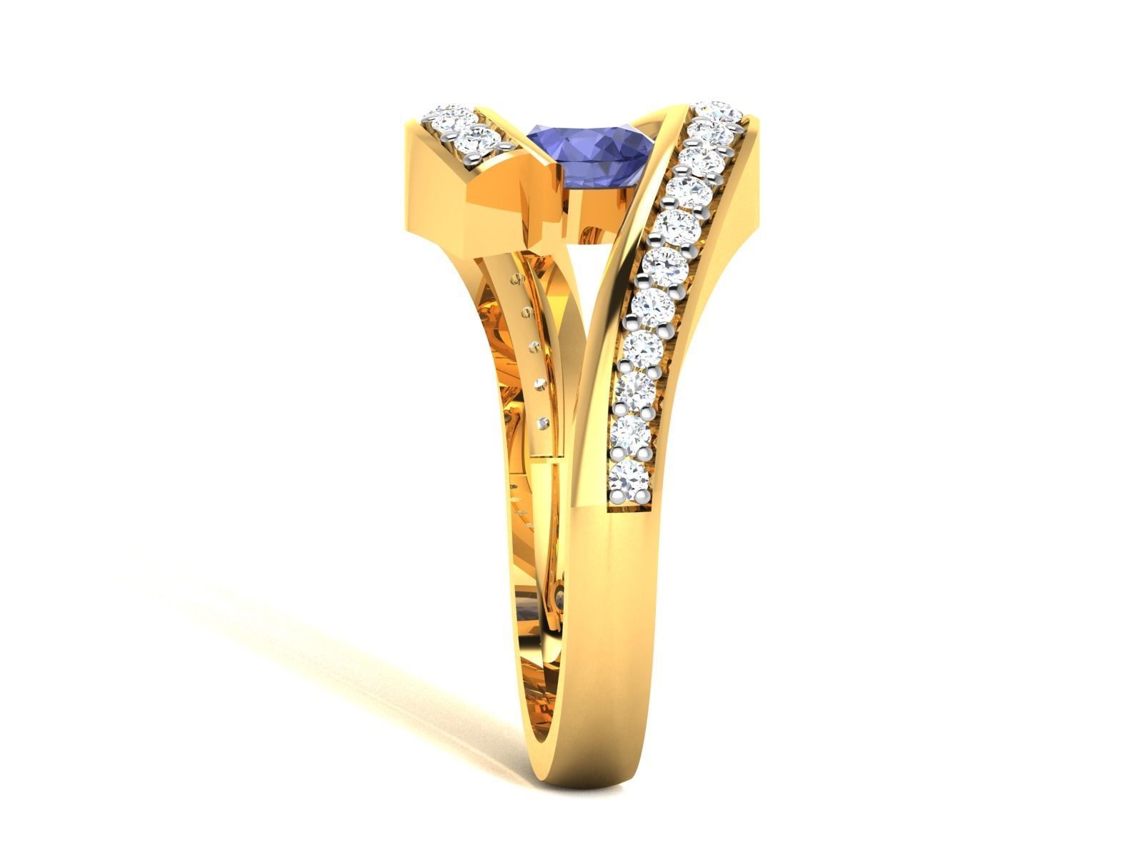 Solitaire ring 3dm stl render detail 3D print model 3D print model_10
