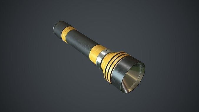 Flashlight Yellow Free low-poly 3D model