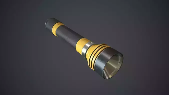 Flashlight Yellow Free low-poly 3D model