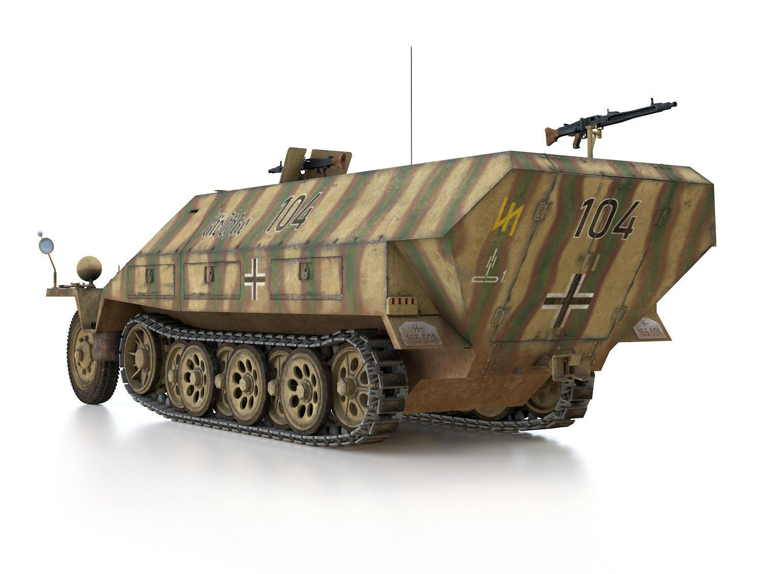 SDKFZ 251 Ausf D - Half-track - 104 3D model_4