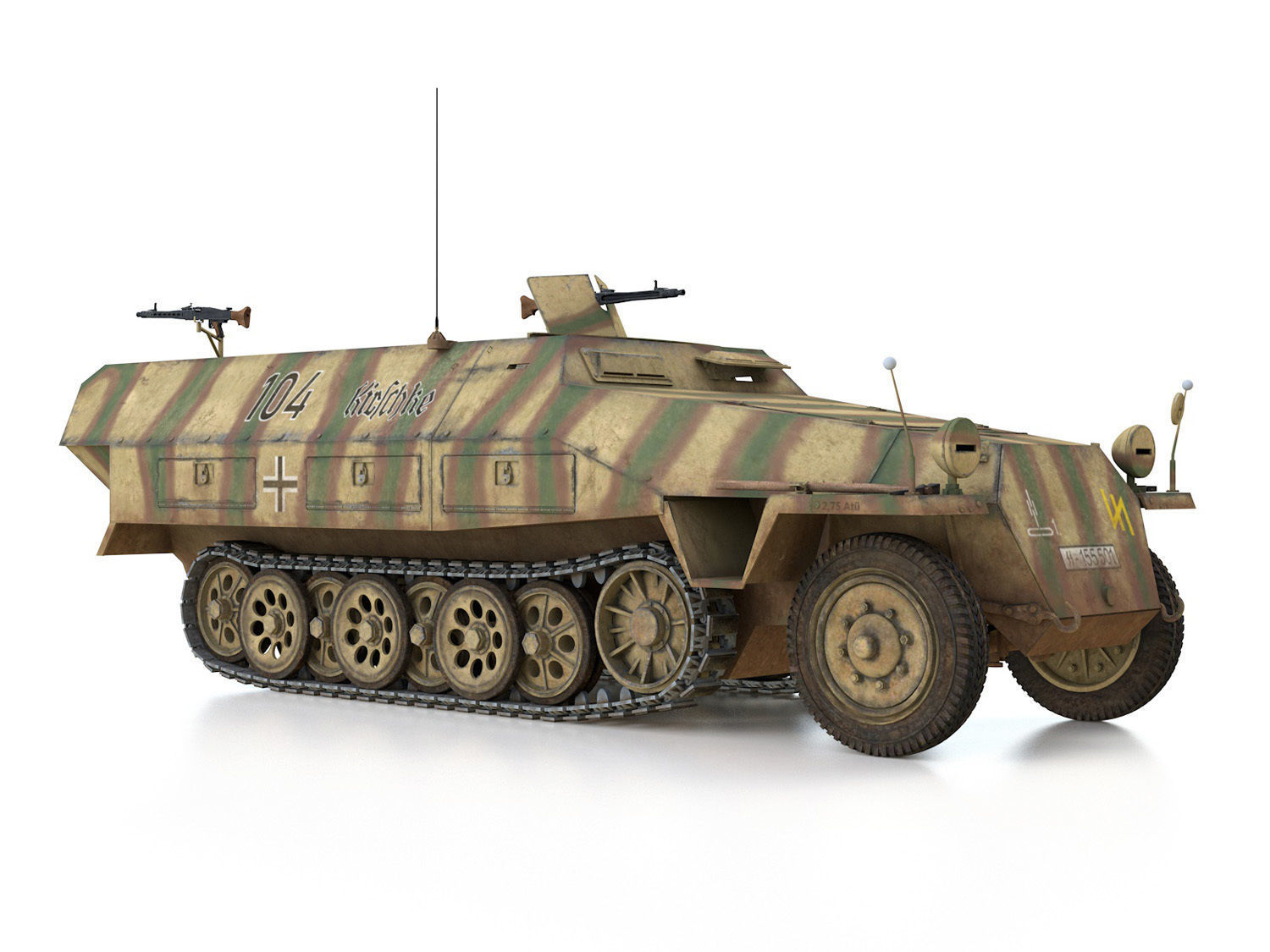 SDKFZ 251 Ausf D - Half-track - 104 3D model_9