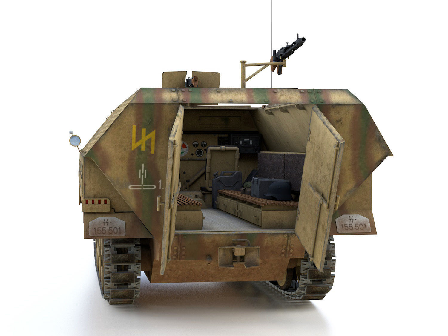 SDKFZ 251 Ausf D - Half-track - 104 3D model_5
