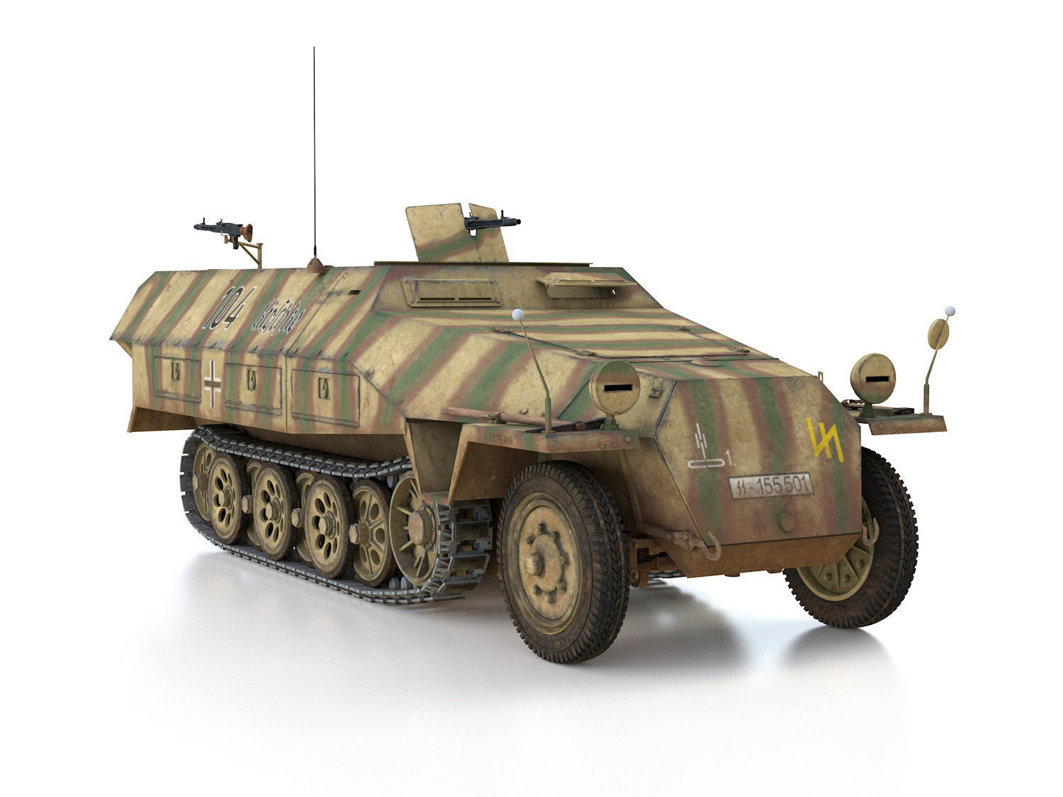 SDKFZ 251 Ausf D - Half-track - 104 3D model_10