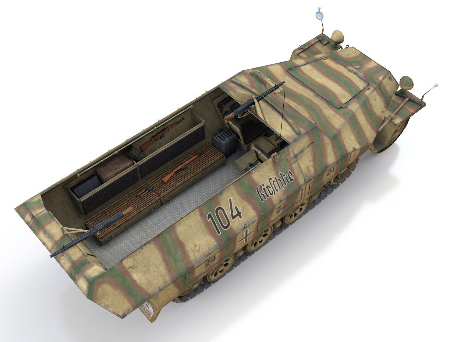 SDKFZ 251 Ausf D - Half-track - 104 3D model_8