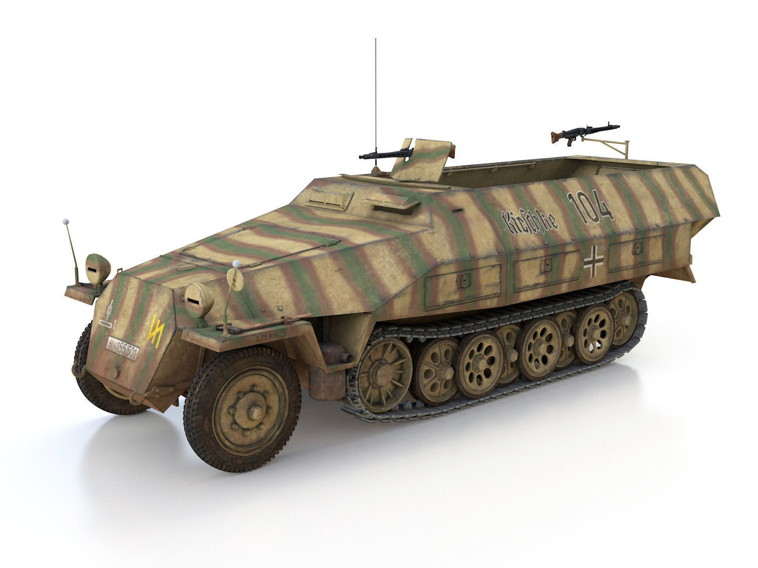 SDKFZ 251 Ausf D - Half-track - 104 3D model_1