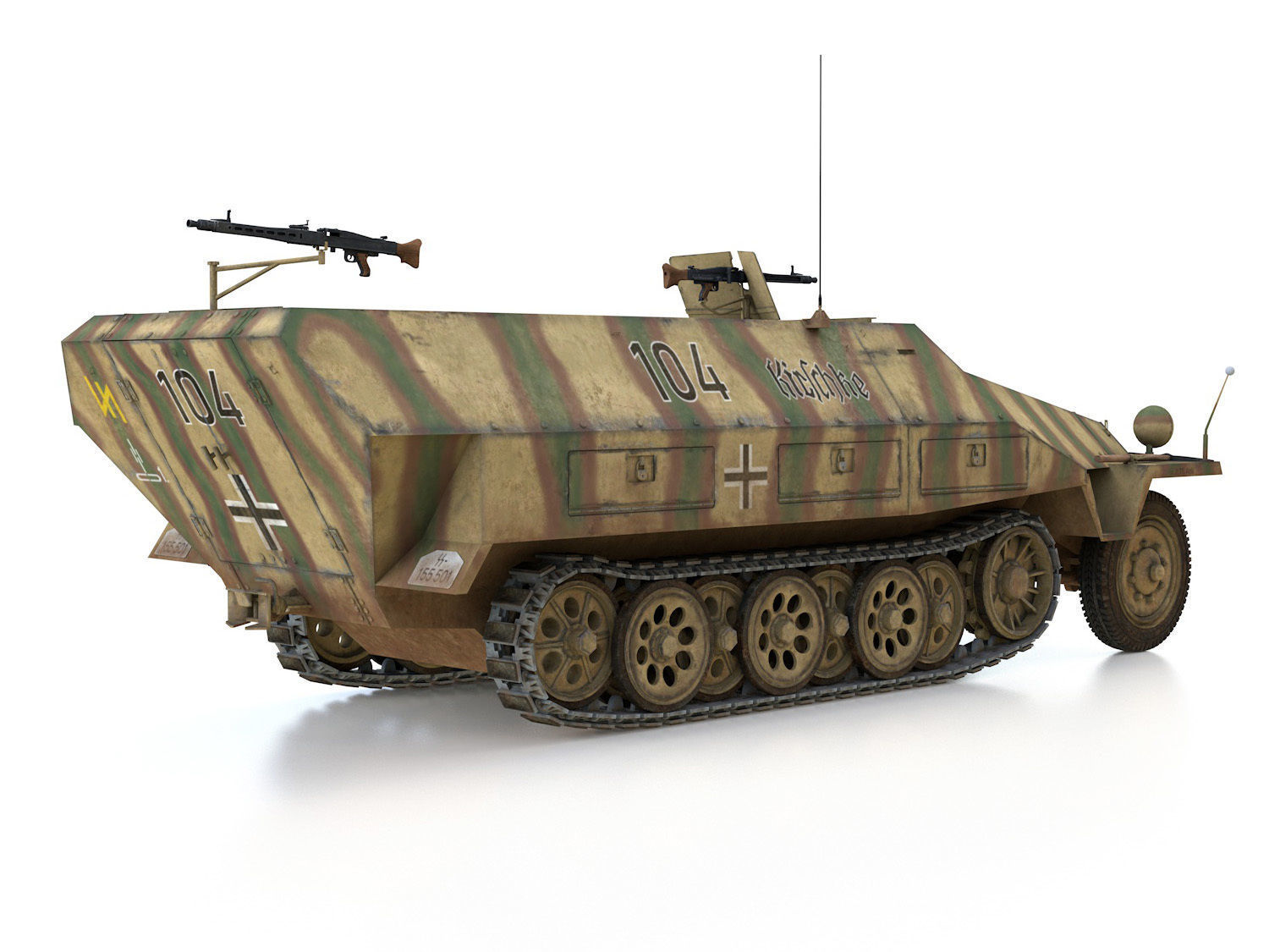 SDKFZ 251 Ausf D - Half-track - 104 3D model_6