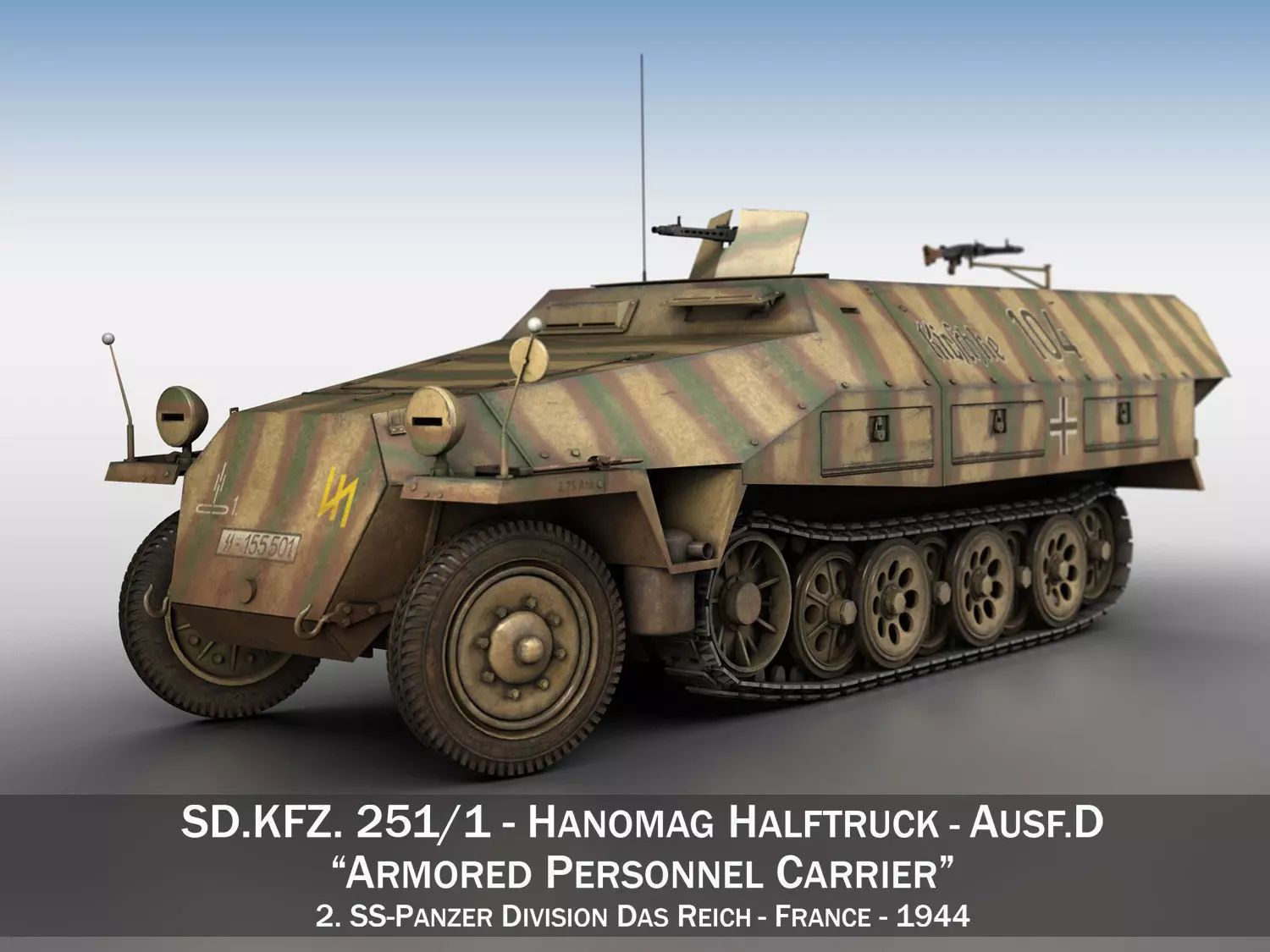 SDKFZ 251 Ausf D - Half-track - 104 3D model_0