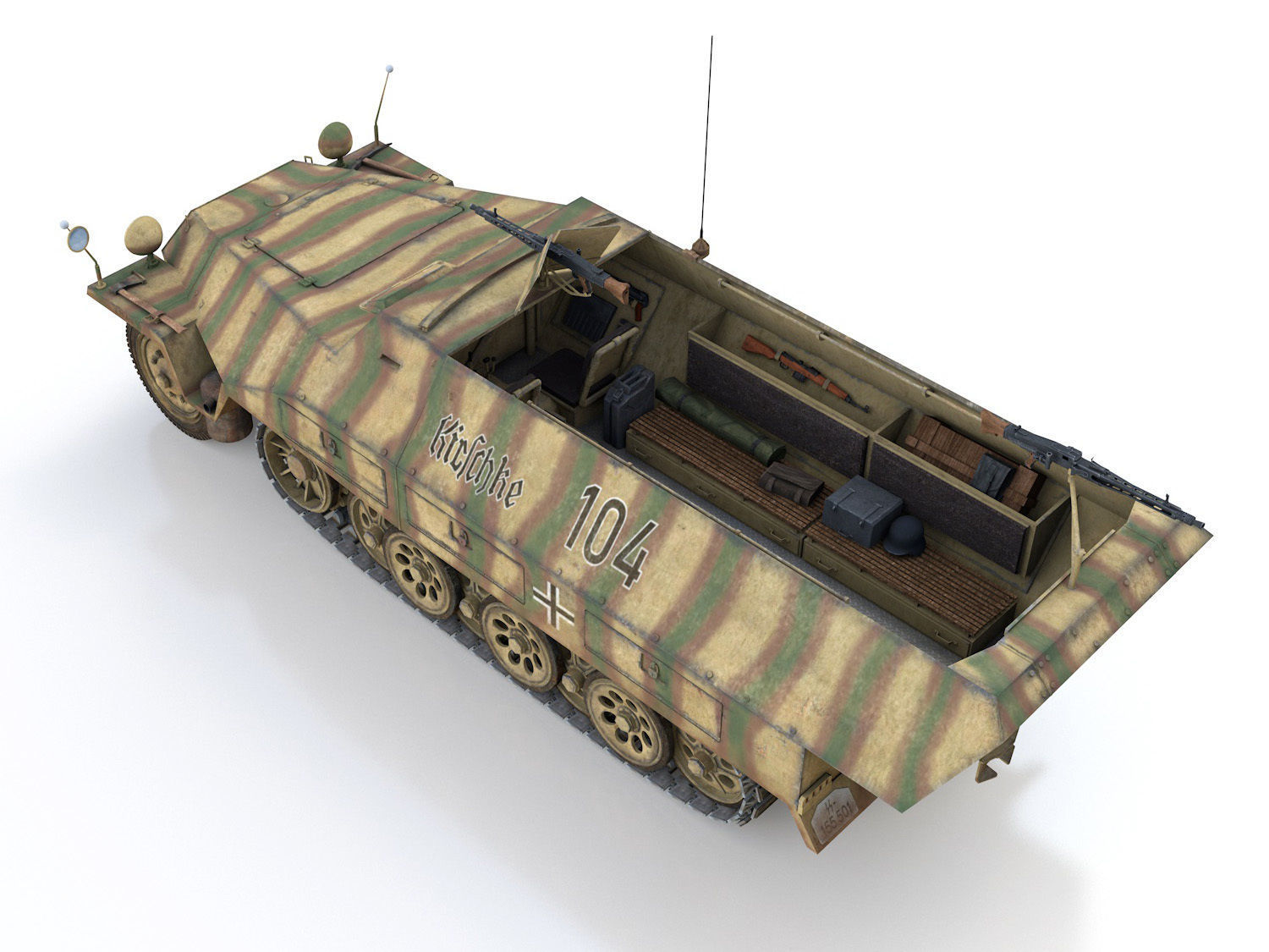 SDKFZ 251 Ausf D - Half-track - 104 3D model_3