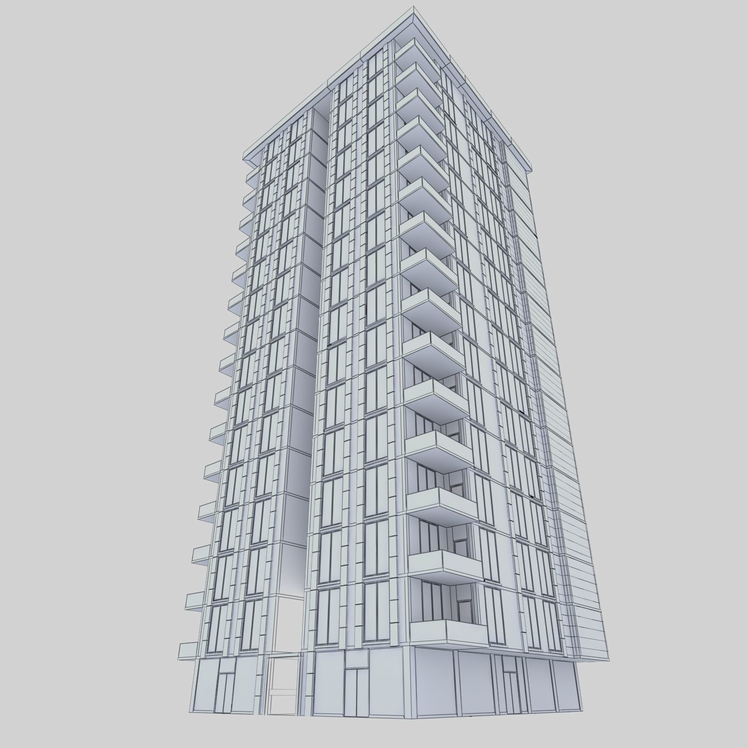 building 01 with interior Low-poly 3D model_12