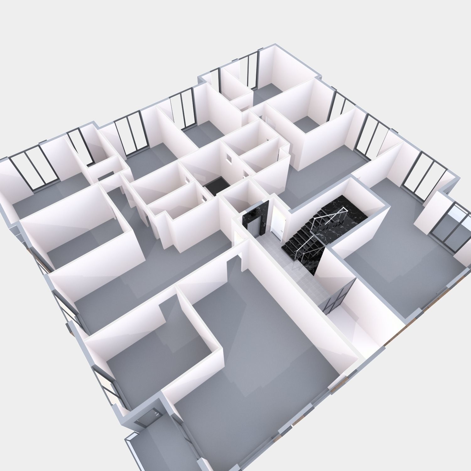 building 01 with interior Low-poly 3D model_9