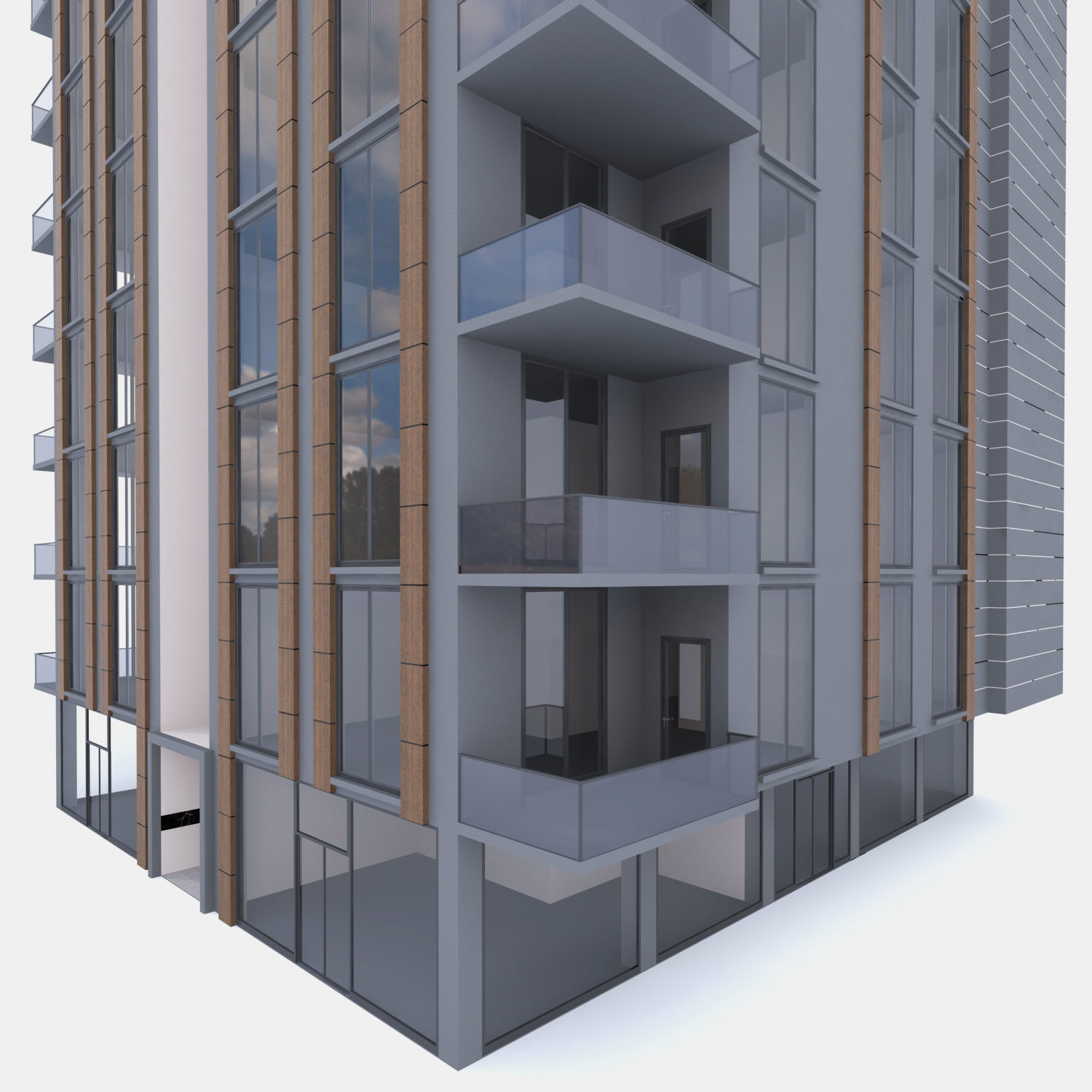 building 01 with interior Low-poly 3D model_3