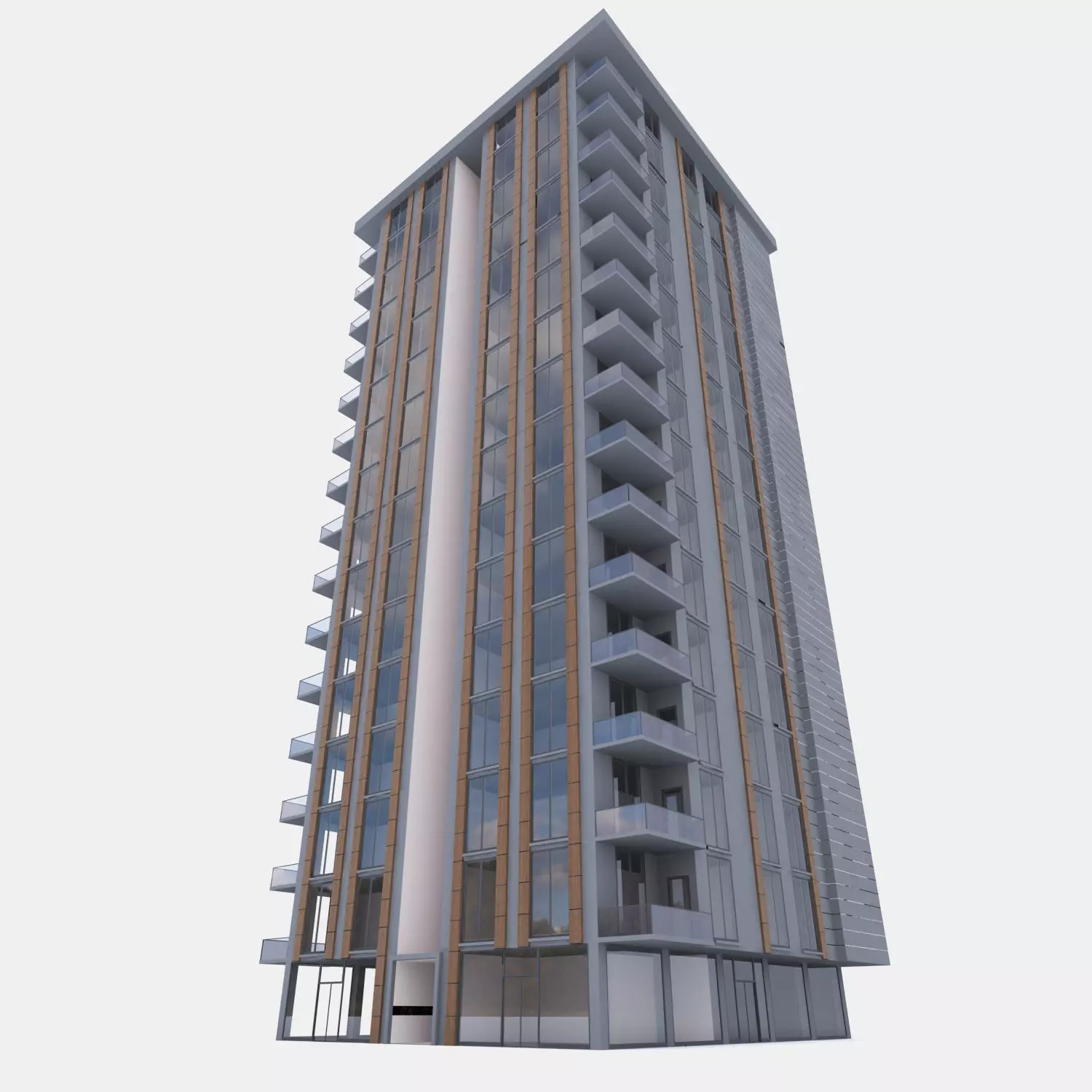 building 01 with interior Low-poly 3D model_0