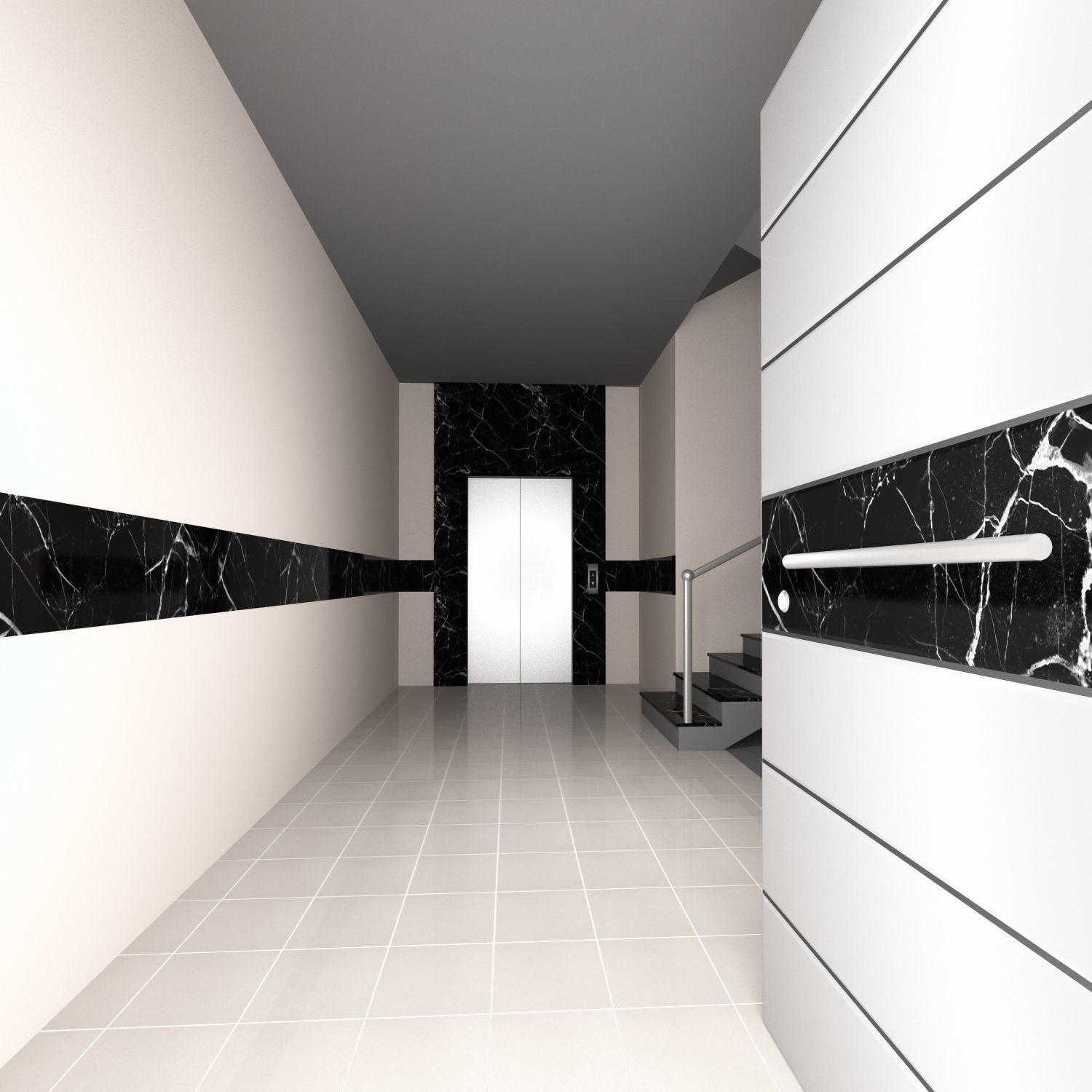 building 01 with interior Low-poly 3D model_6
