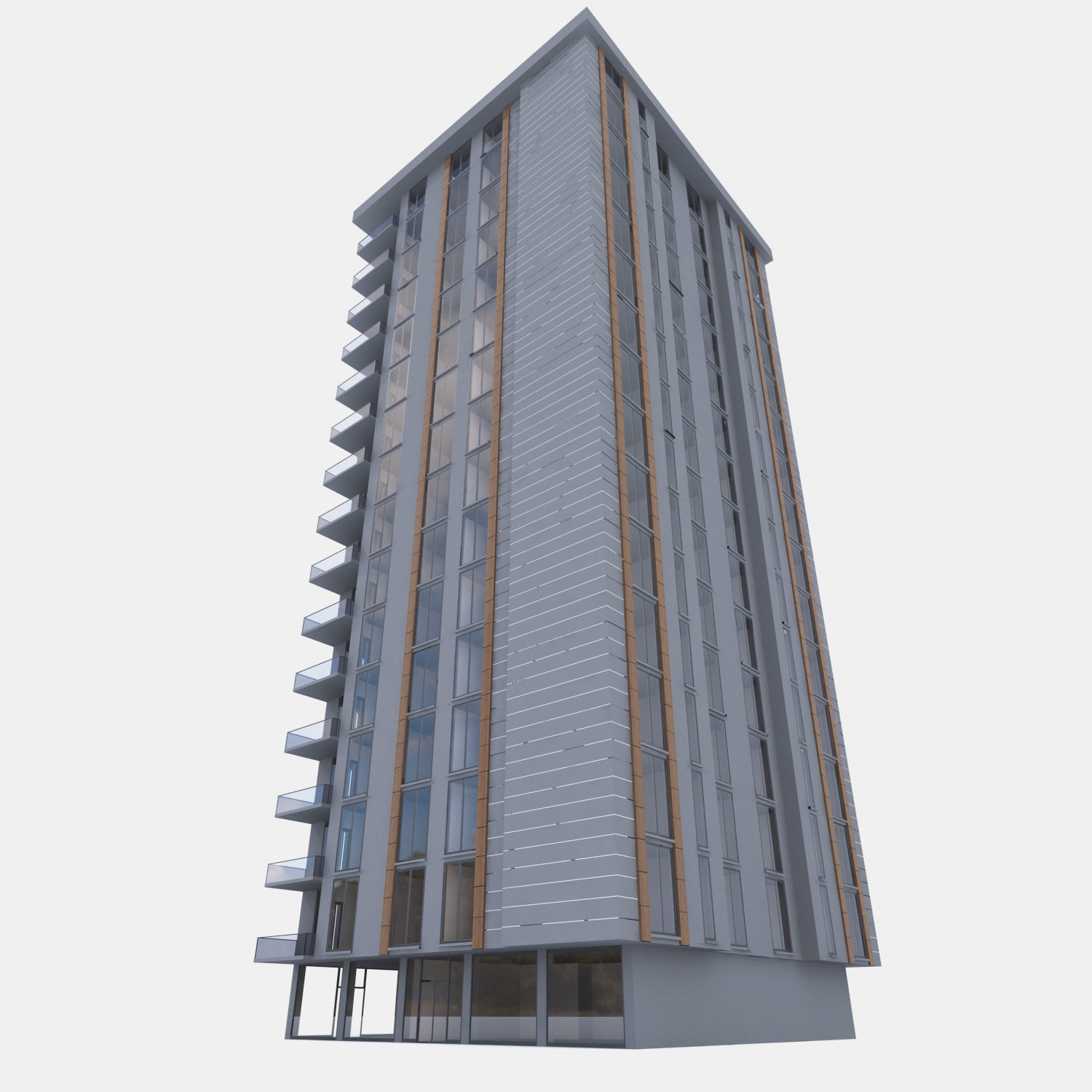 building 01 with interior Low-poly 3D model_1