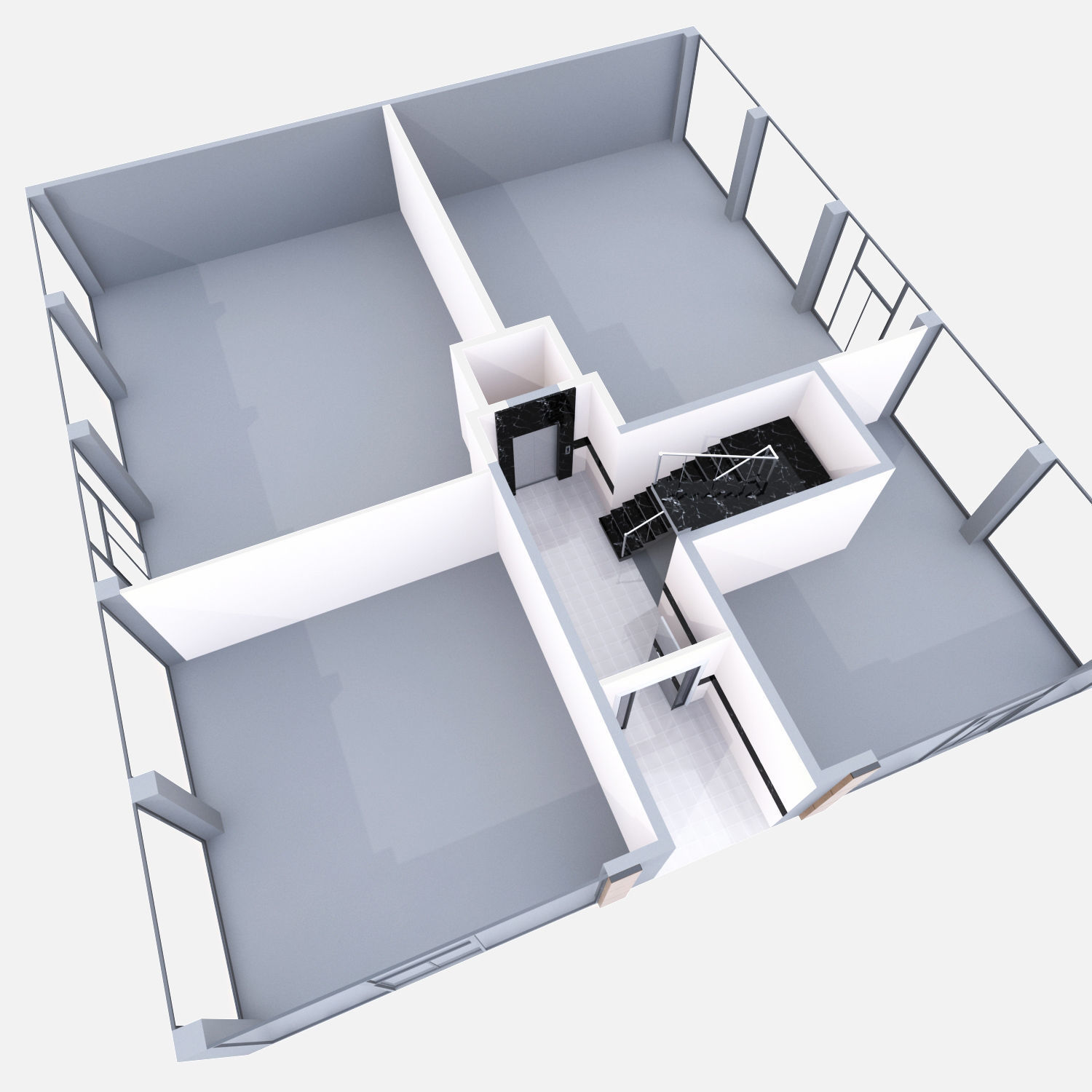 building 01 with interior Low-poly 3D model_8