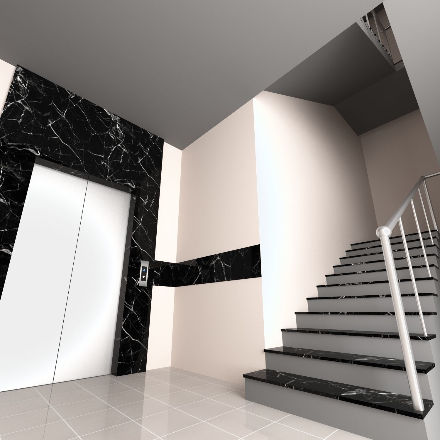 building 01 with interior Low-poly 3D model_7