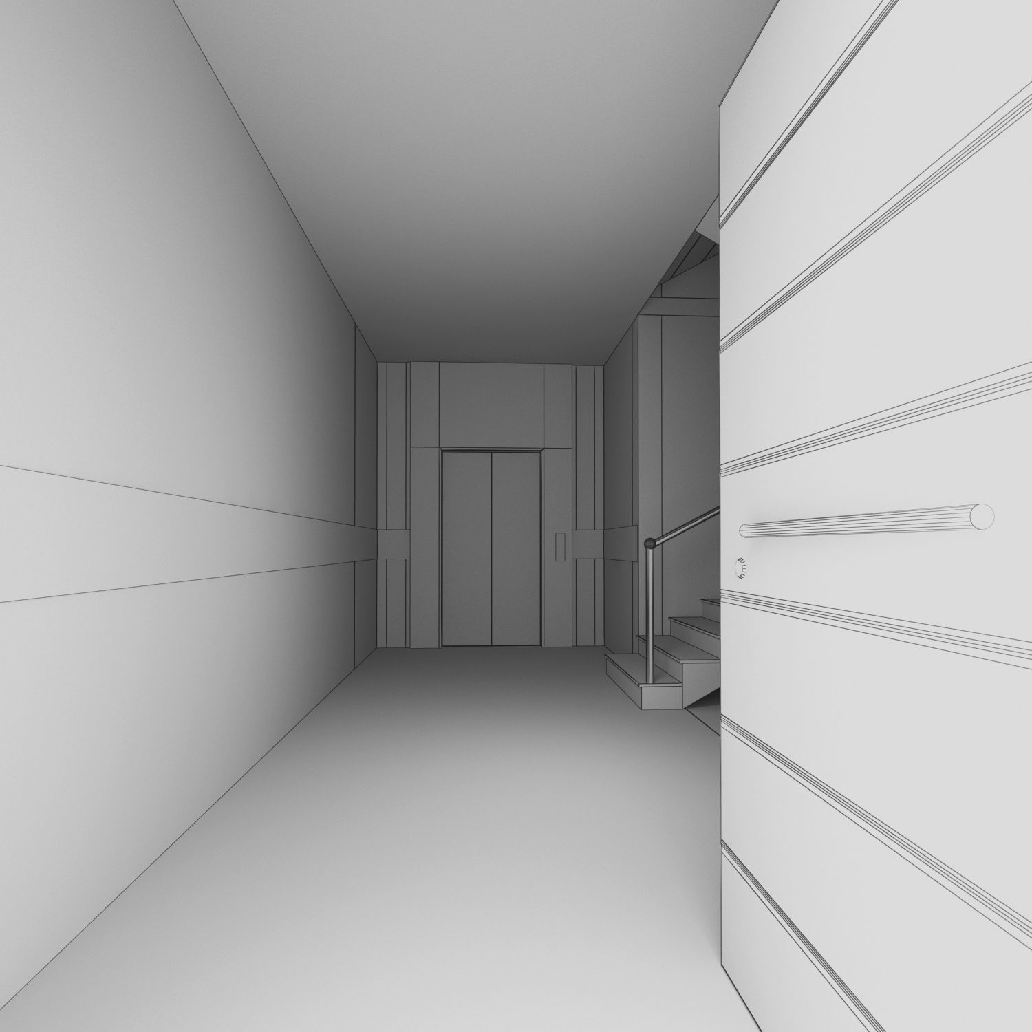 building 01 with interior Low-poly 3D model_10