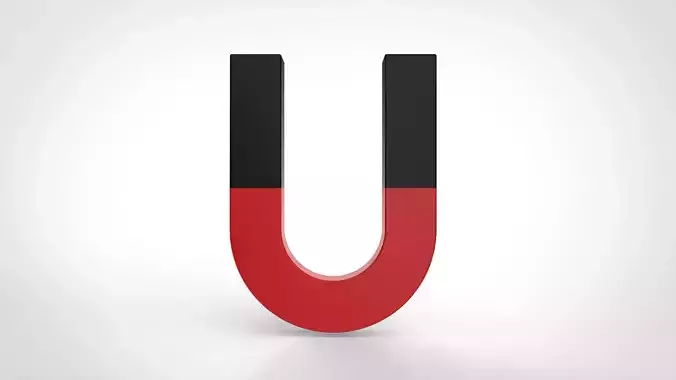 magnet letter u 3D model