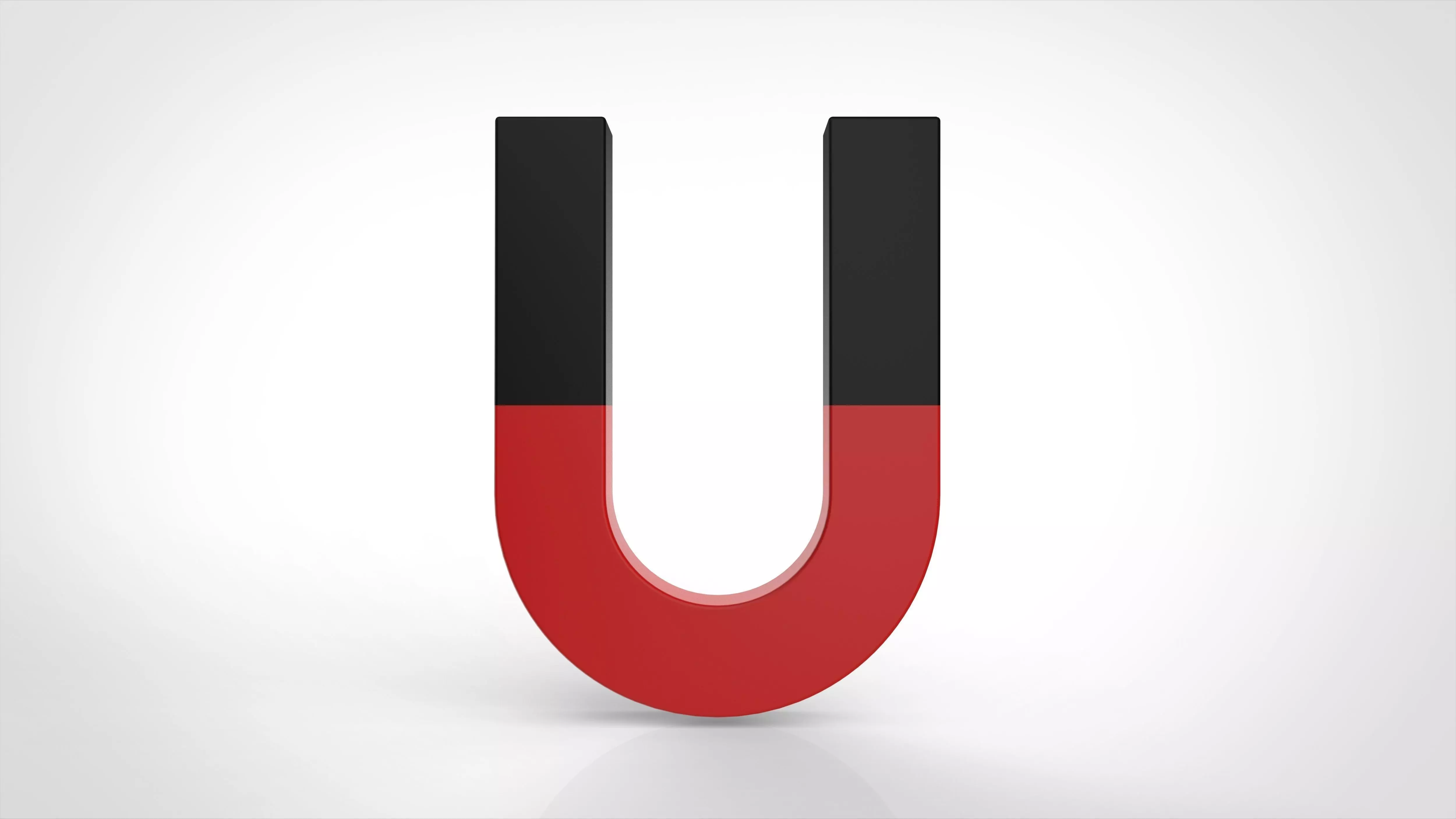 magnet letter u 3D model