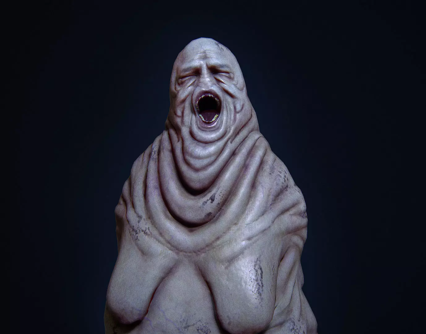 Glutony Horror Monster Low-poly 3D model_0