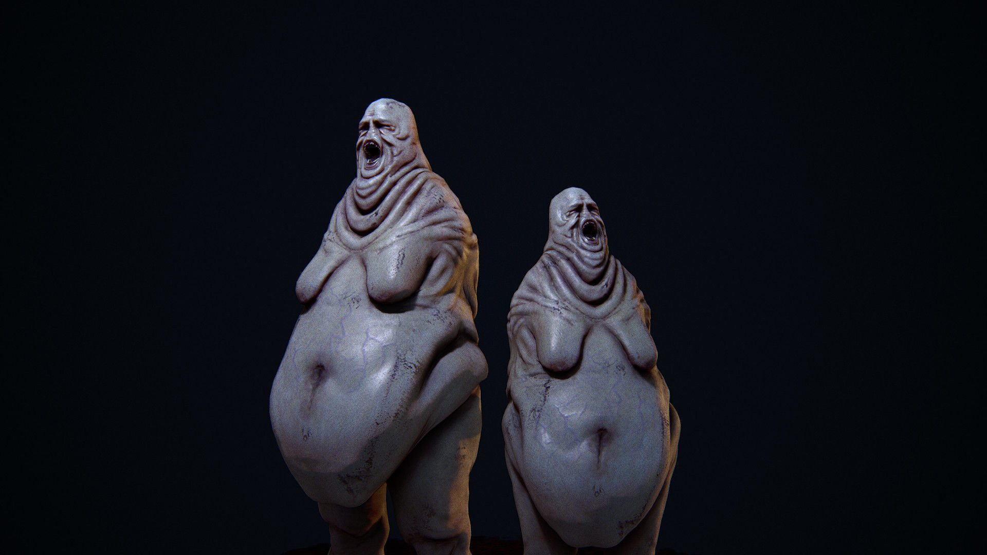 Glutony Horror Monster Low-poly 3D model_3