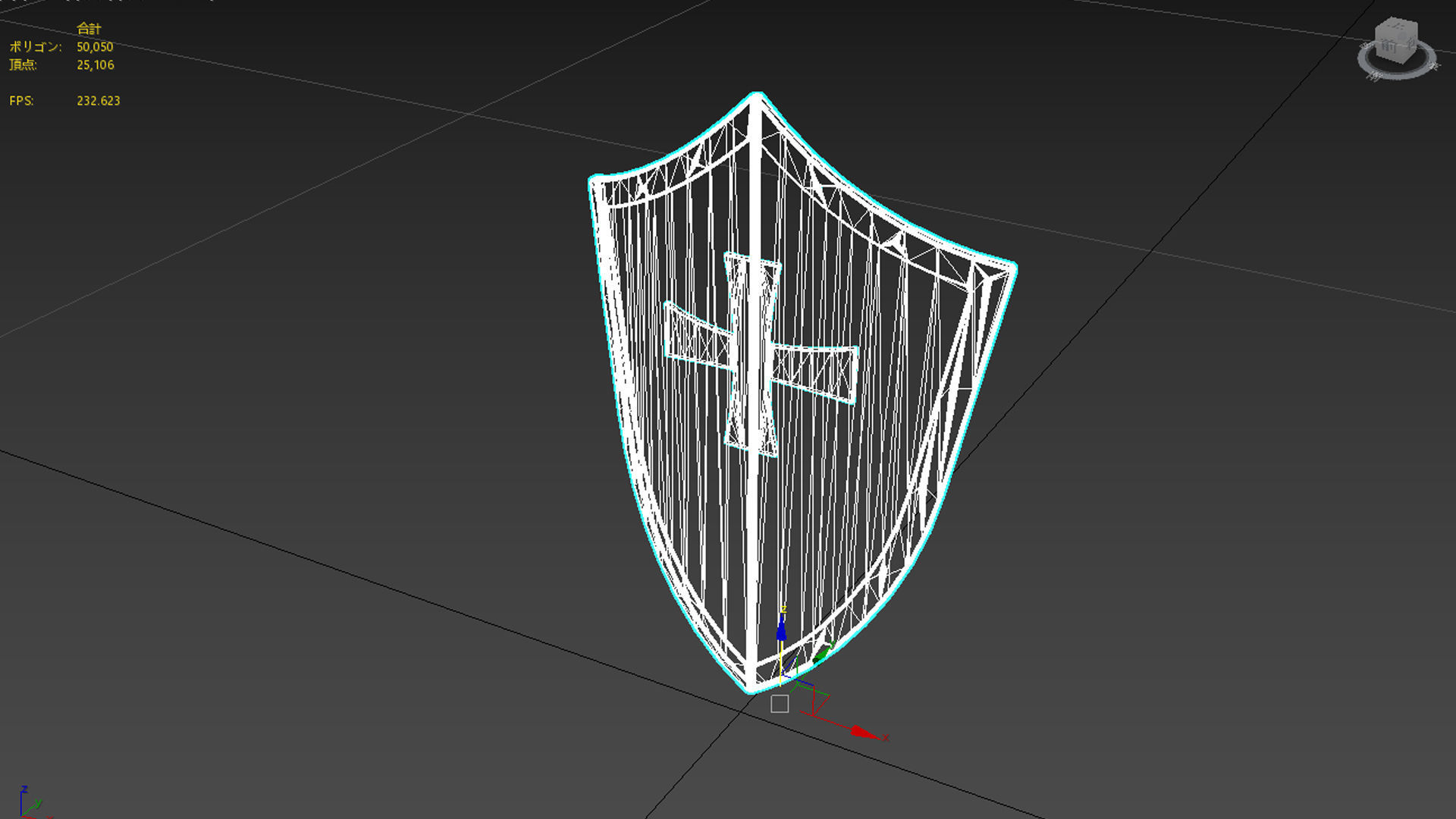 shield golden 3D model_5