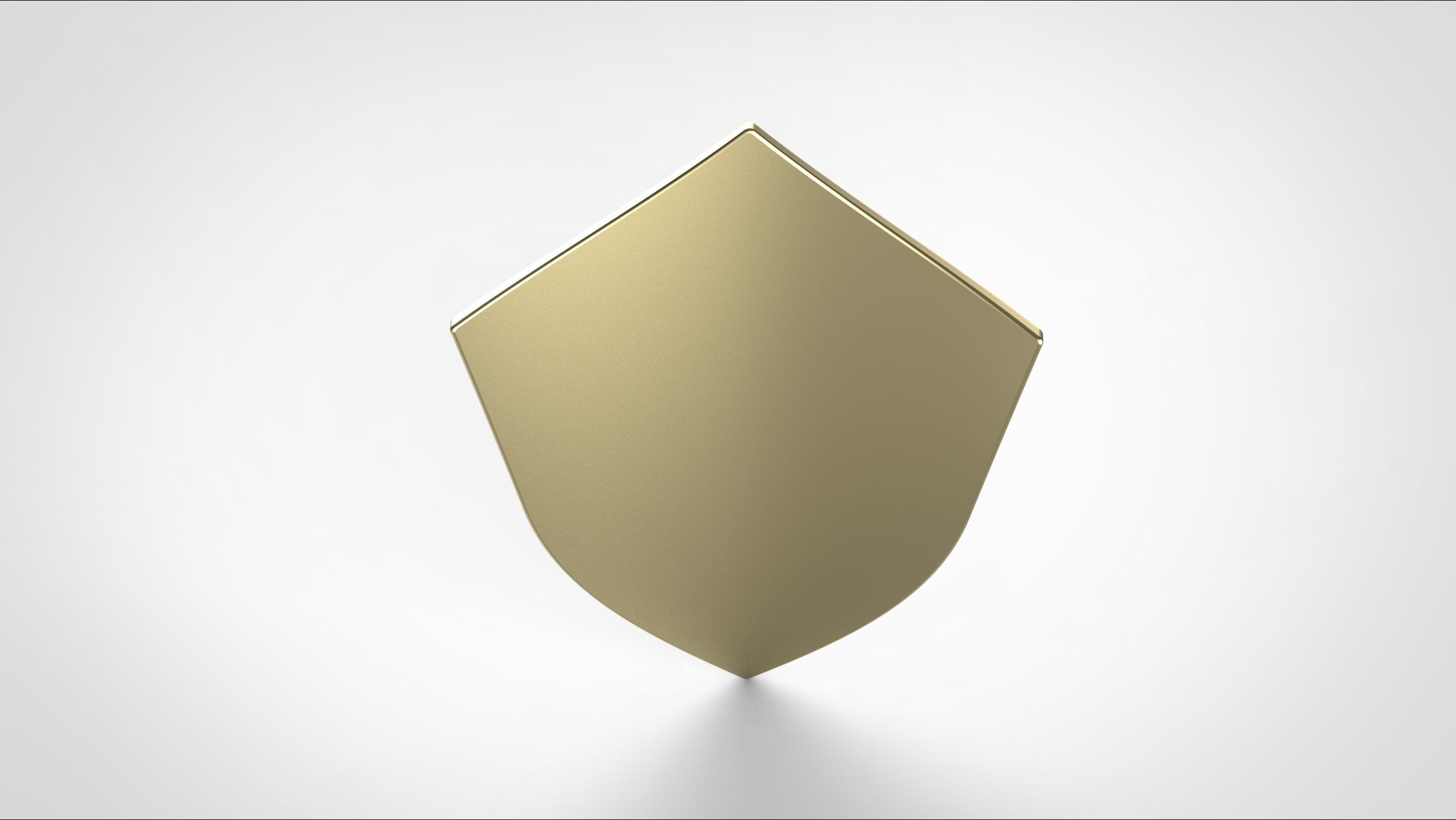 shield golden 3D model_4