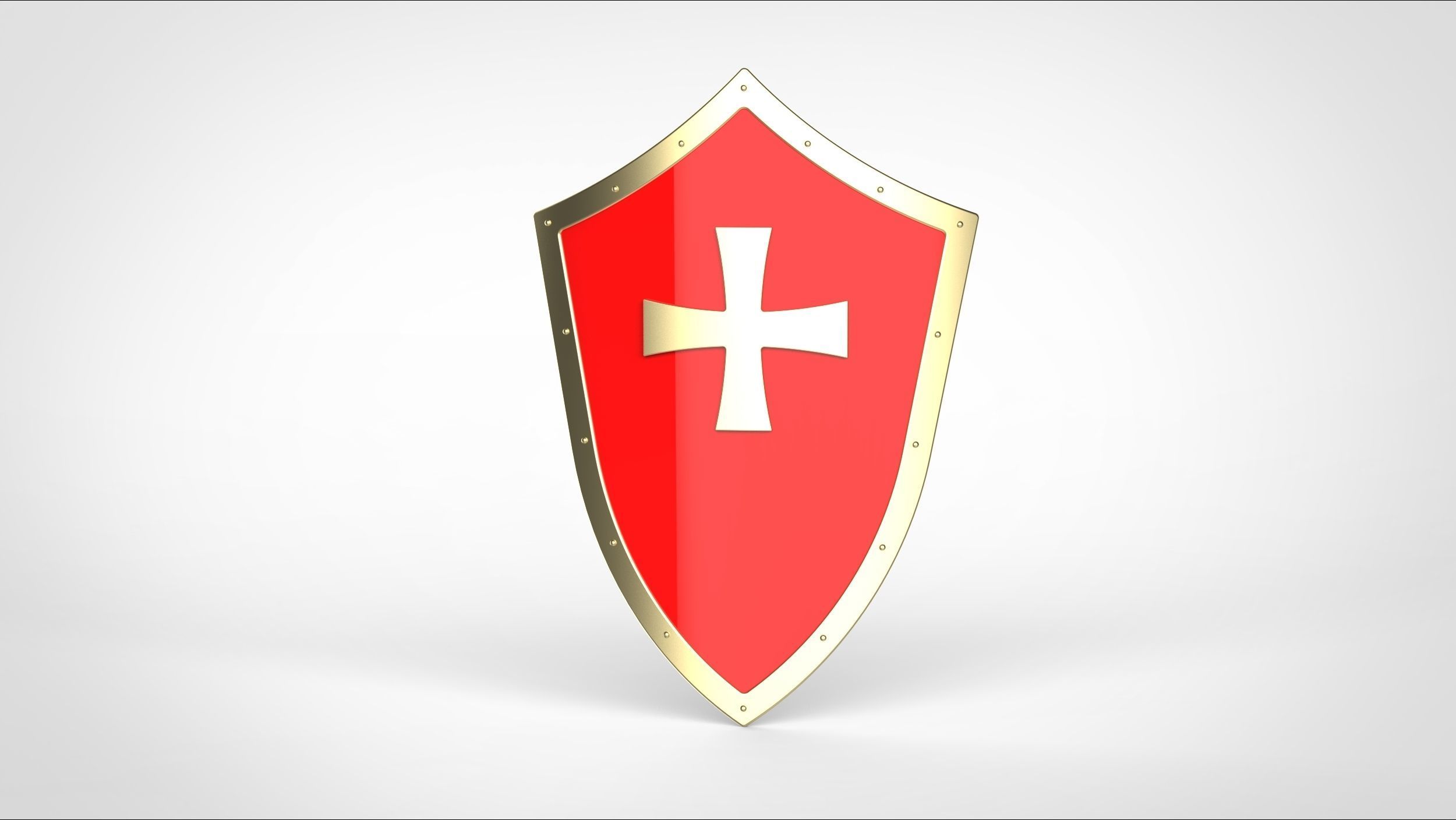 shield golden 3D model_1