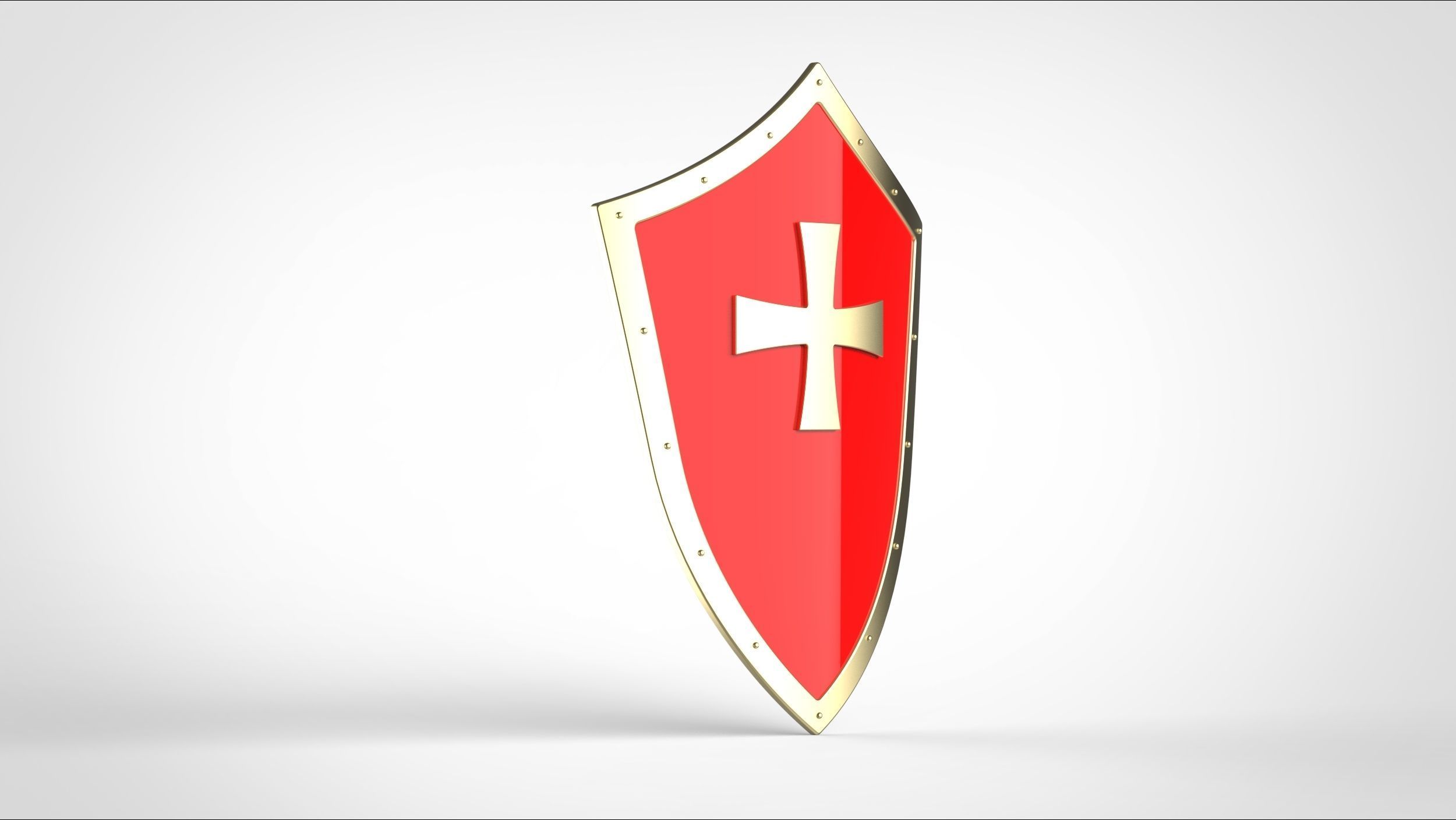 shield golden 3D model_2