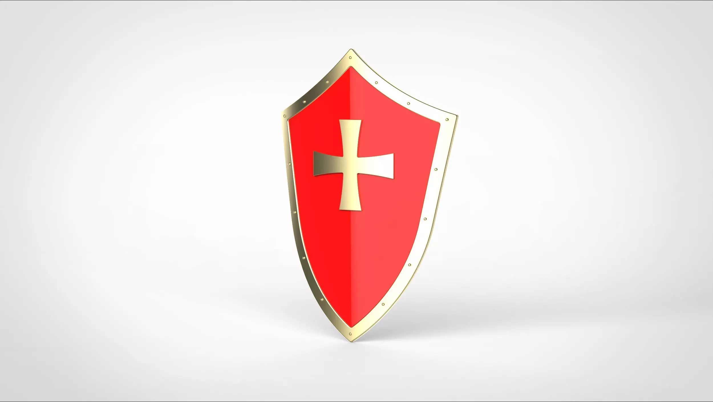 shield golden 3D model_0