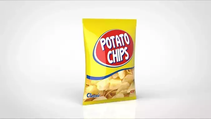 potato chips with label data