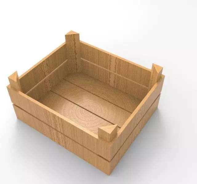 Wooden crate 3D model_0