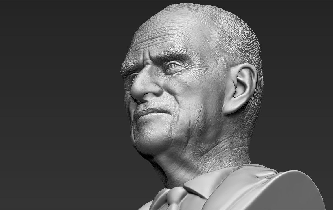 Prince Philip bust 3D printing ready stl obj formats 3D print model_23