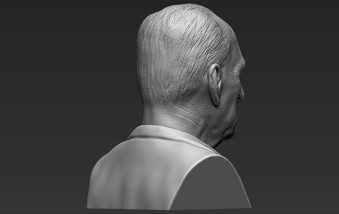 Prince Philip bust 3D printing ready stl obj formats 3D print model_9