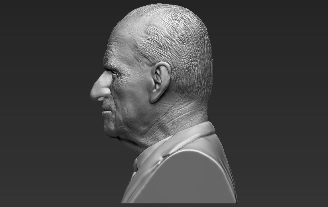 Prince Philip bust 3D printing ready stl obj formats 3D print model_4