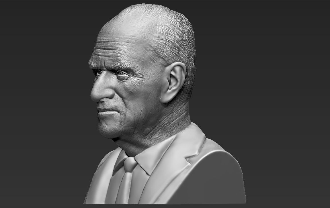 Prince Philip bust 3D printing ready stl obj formats 3D print model_2