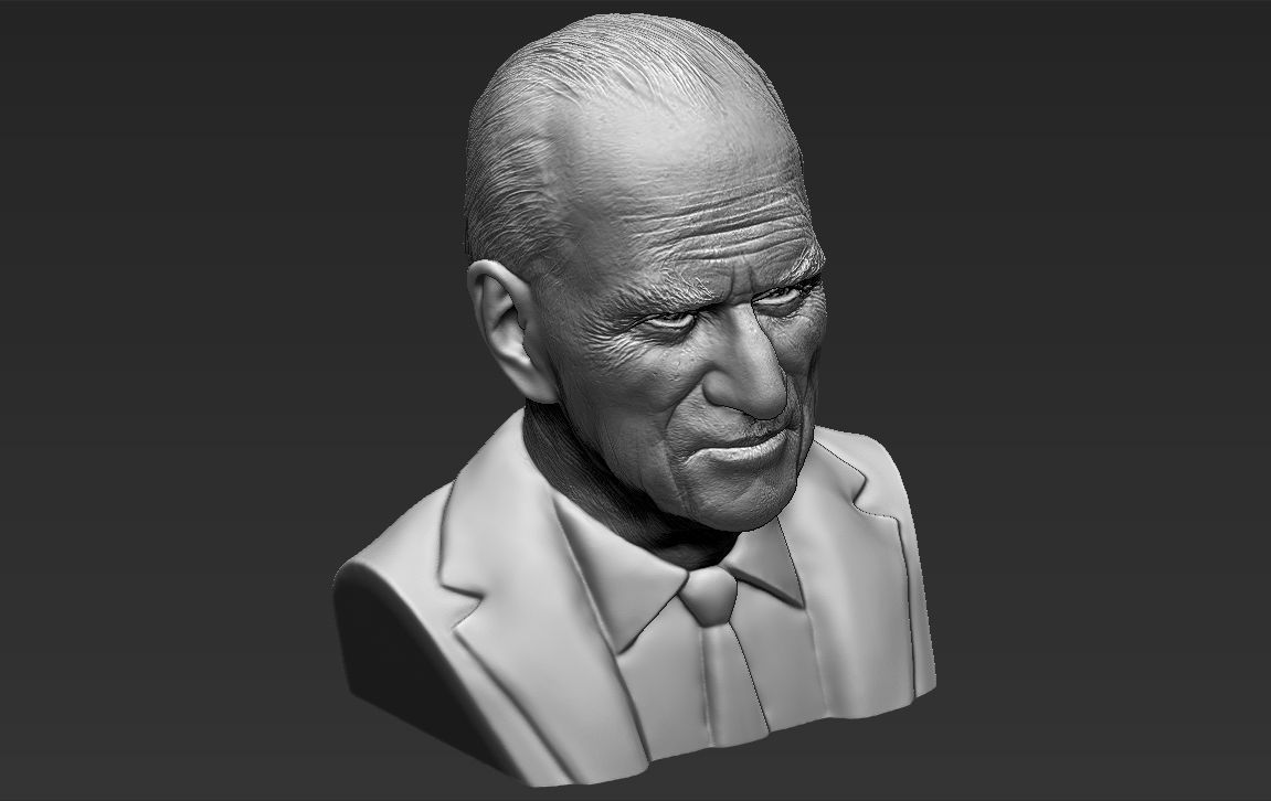 Prince Philip bust 3D printing ready stl obj formats 3D print model_18