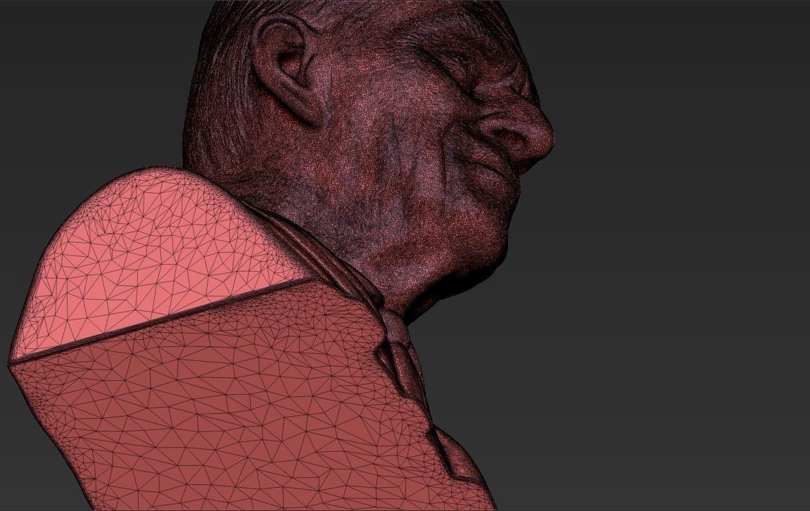 Prince Philip bust 3D printing ready stl obj formats 3D print model_30