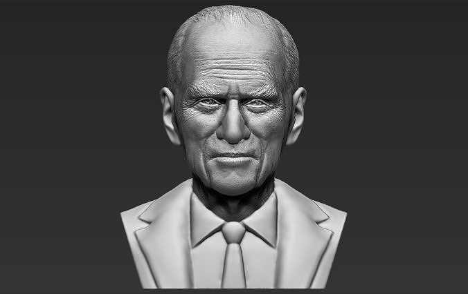 Prince Philip bust 3D printing ready stl obj formats 3D print model
