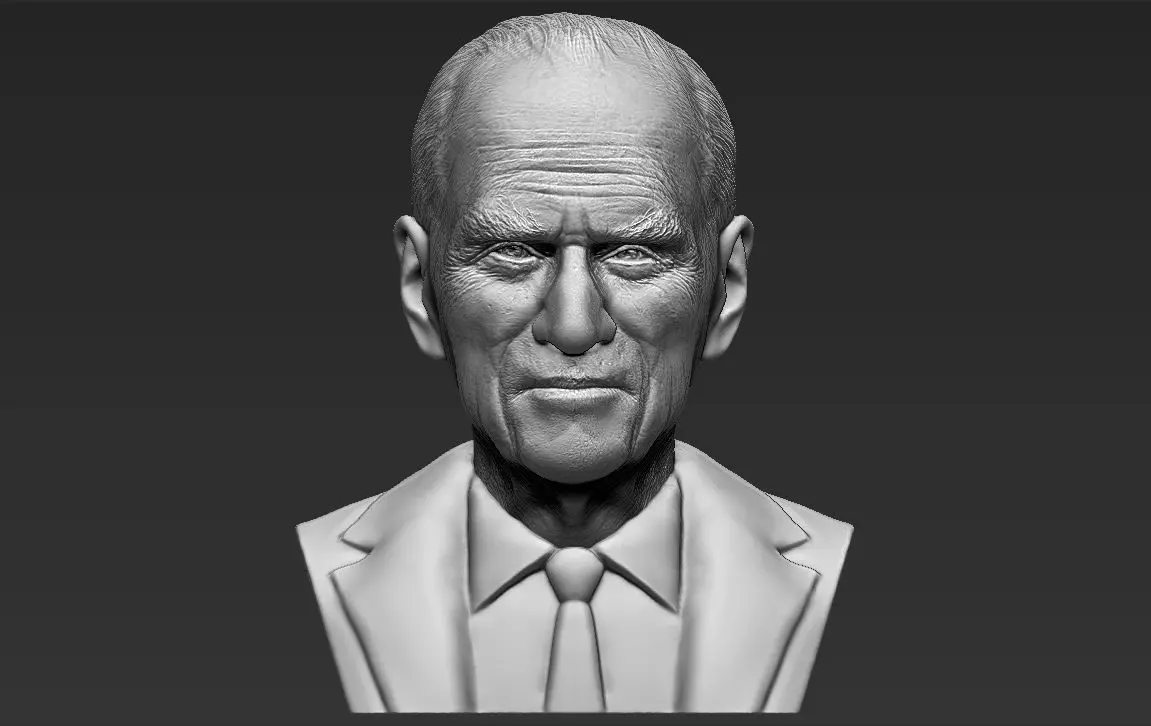 Prince Philip bust 3D printing ready stl obj formats 3D print model_0