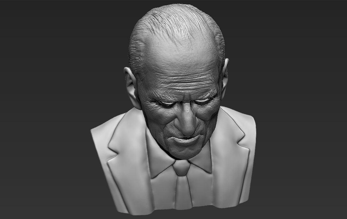 Prince Philip bust 3D printing ready stl obj formats 3D print model_20
