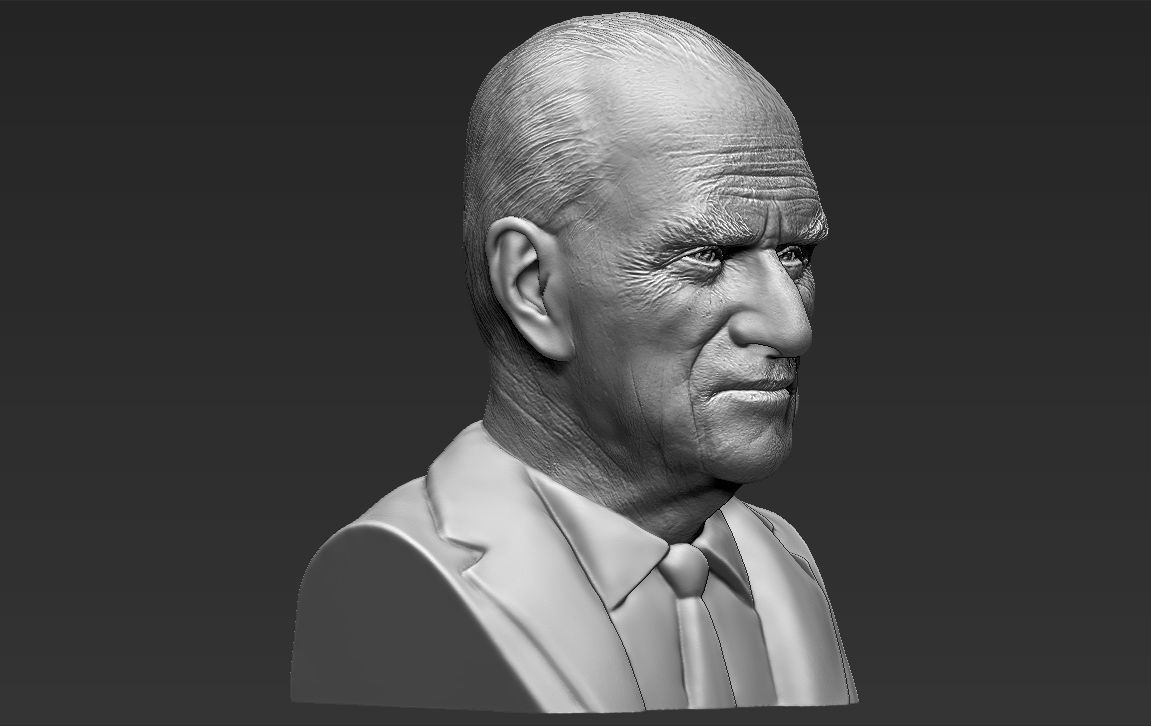 Prince Philip bust 3D printing ready stl obj formats 3D print model_11