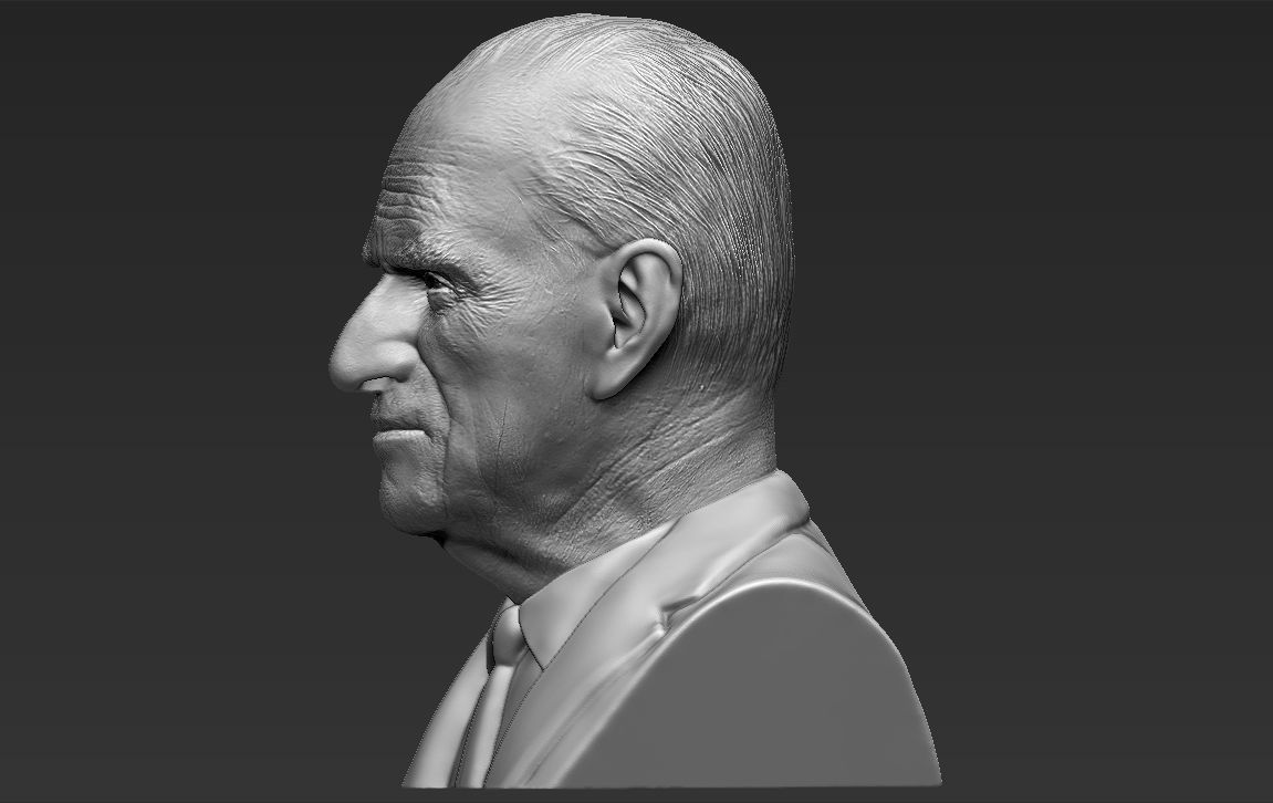 Prince Philip bust 3D printing ready stl obj formats 3D print model_3
