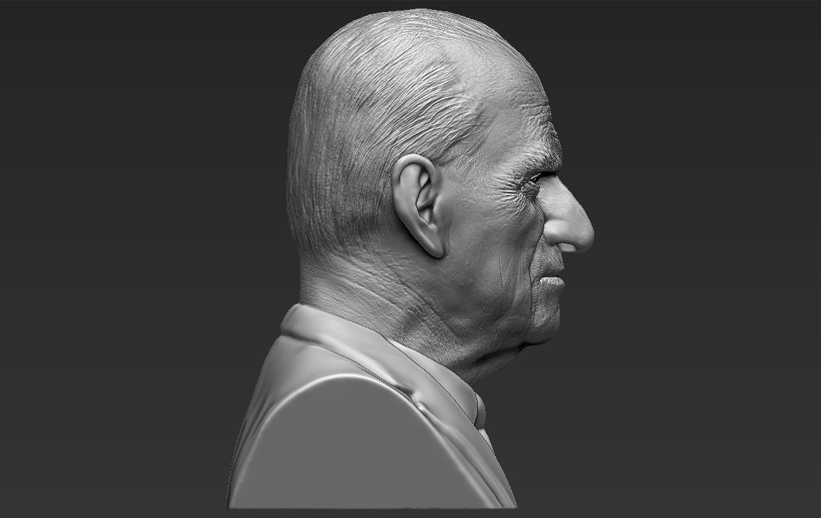 Prince Philip bust 3D printing ready stl obj formats 3D print model_10