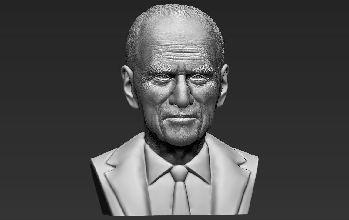 Prince Philip bust 3D printing ready stl obj formats 3D print model_13