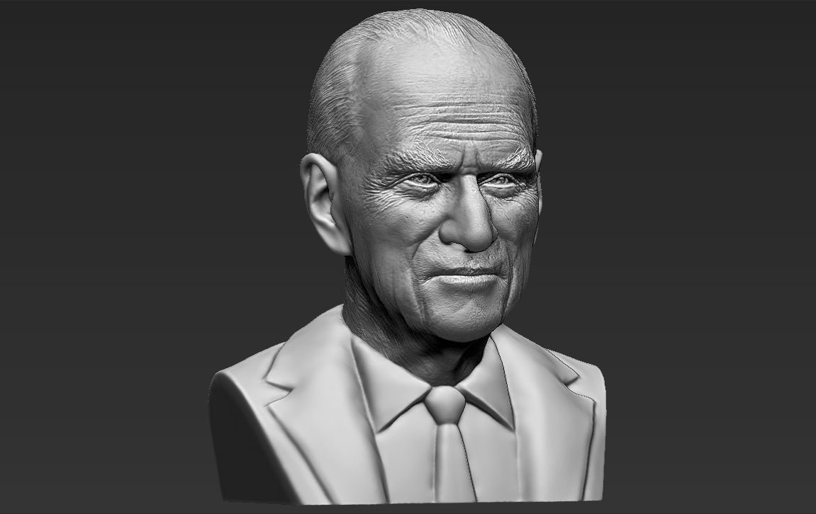Prince Philip bust 3D printing ready stl obj formats 3D print model_12