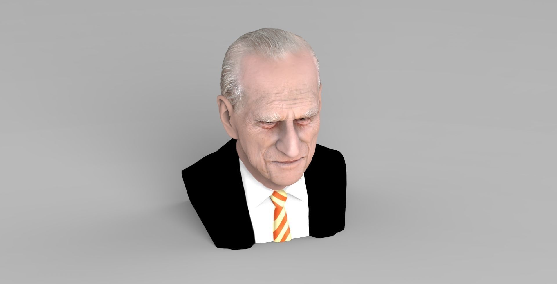 Prince Philip bust ready for full color 3D printing 3D print model_17